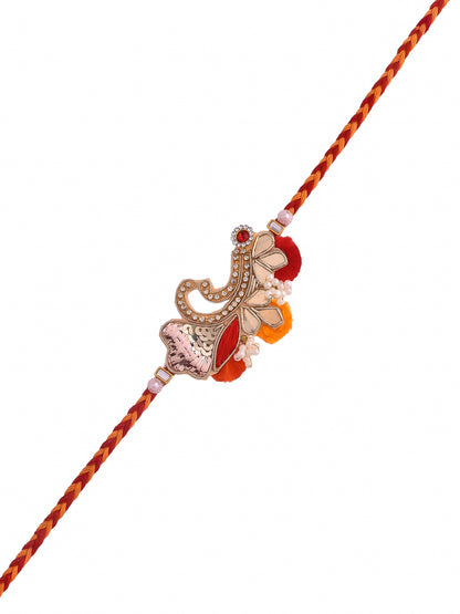 Beautiful Thread & Stone Work Rakhi