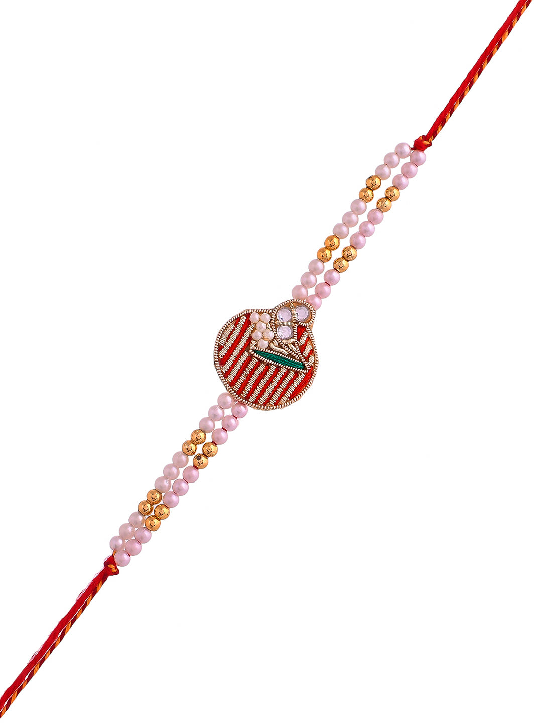 Exquisite Thread Work Rakhi with Beautiful Beads