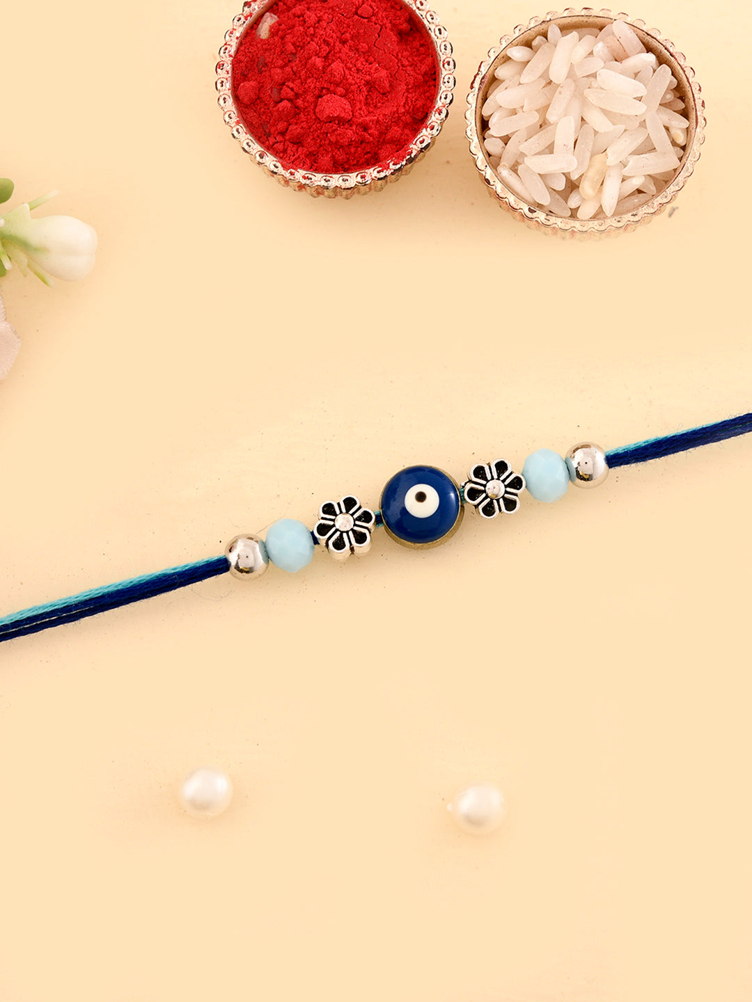 Evil Eye Floral Multistrand Rakhi