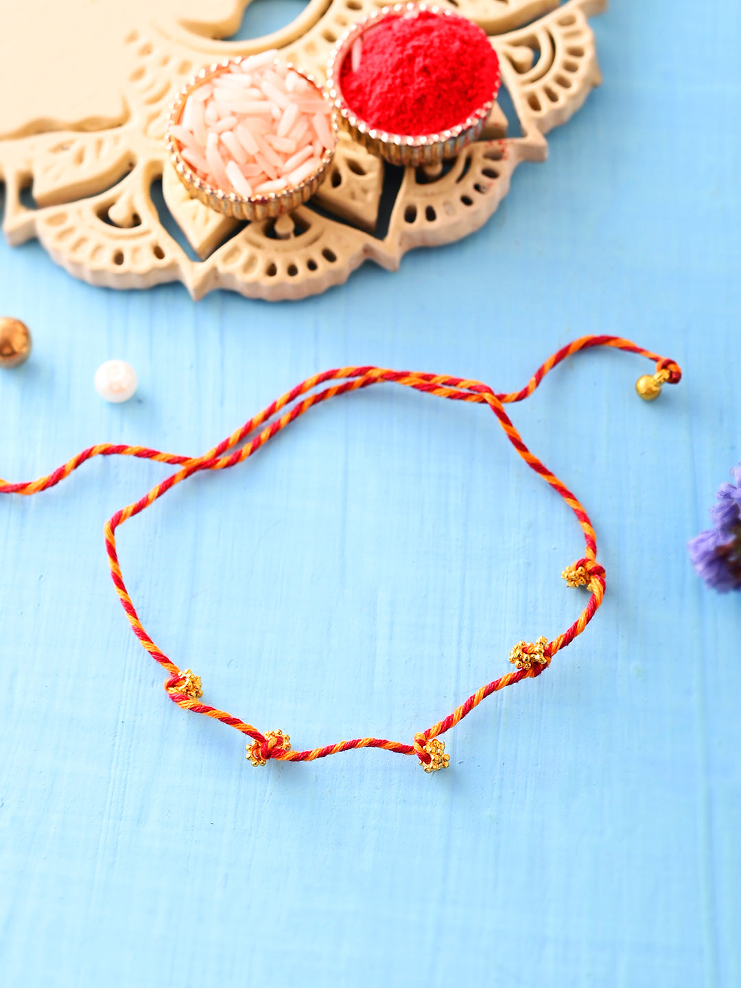 Ghungroo Braided Elegant Scarlet Red Rakhi