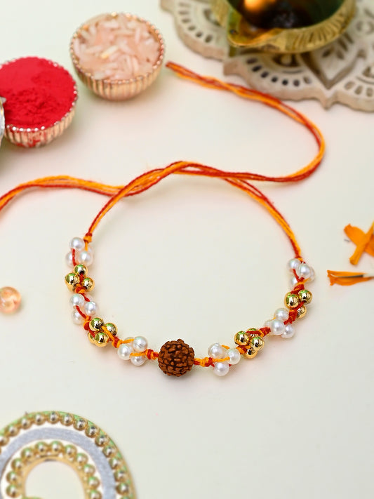 Elegant Rudraksh with Multi Beads Rakhi