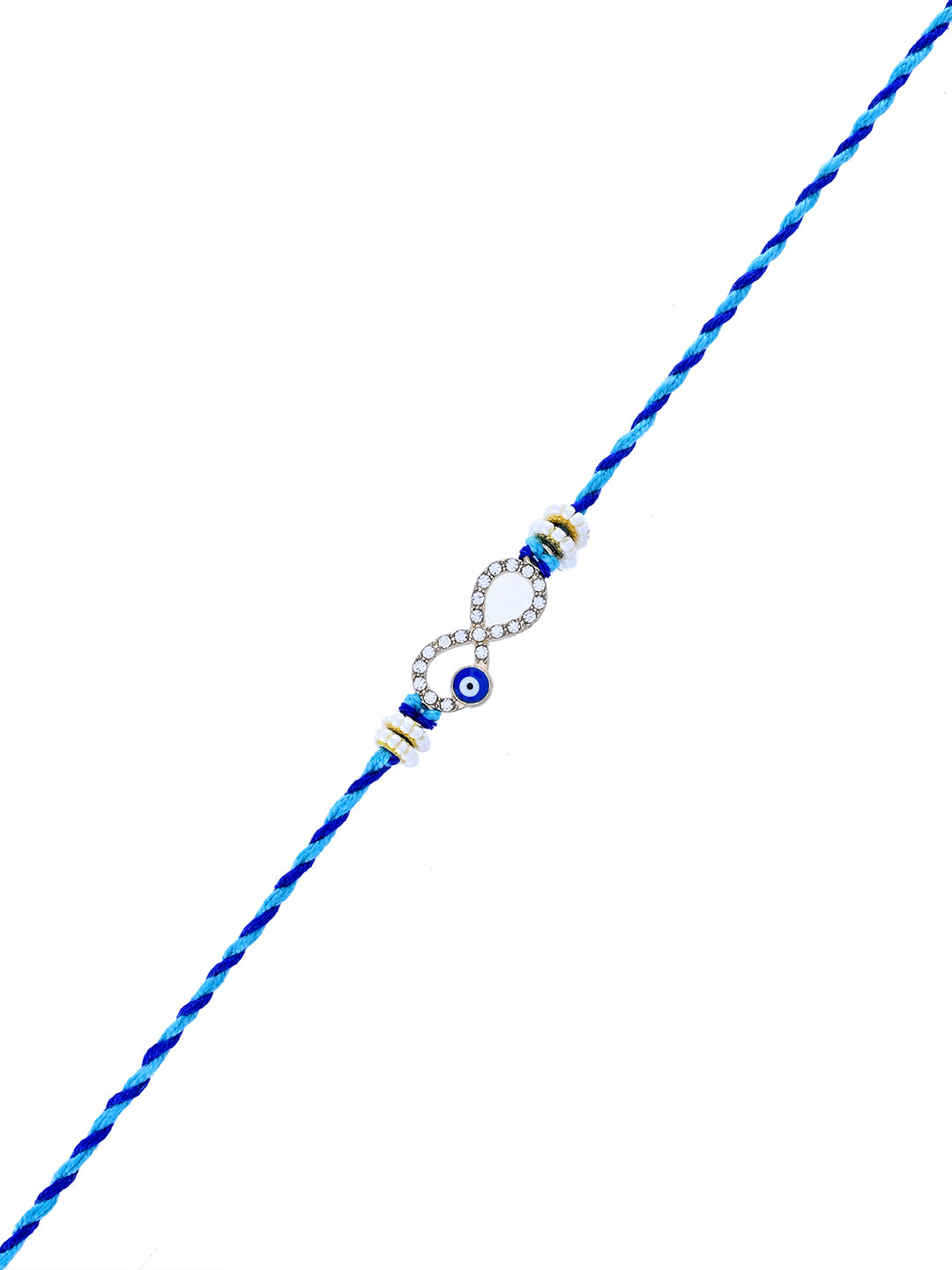 Infinity Protection Rakhi with Evil Eye and Crystal Detailing