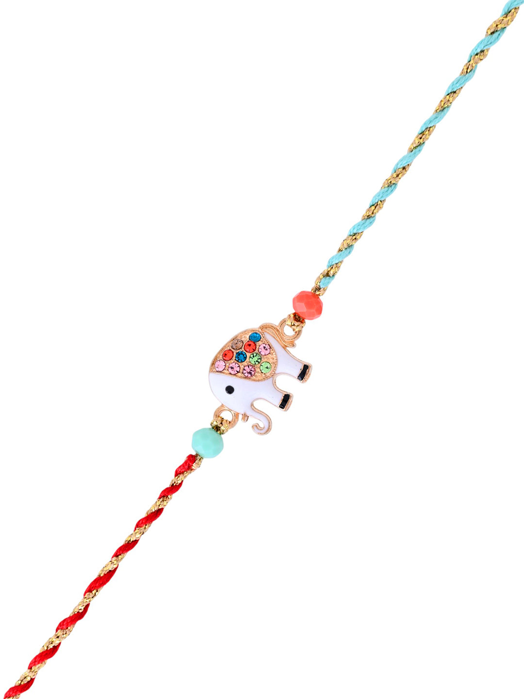 Playful Elephant Rakhi for Kids with Multicolor Threads and Charm