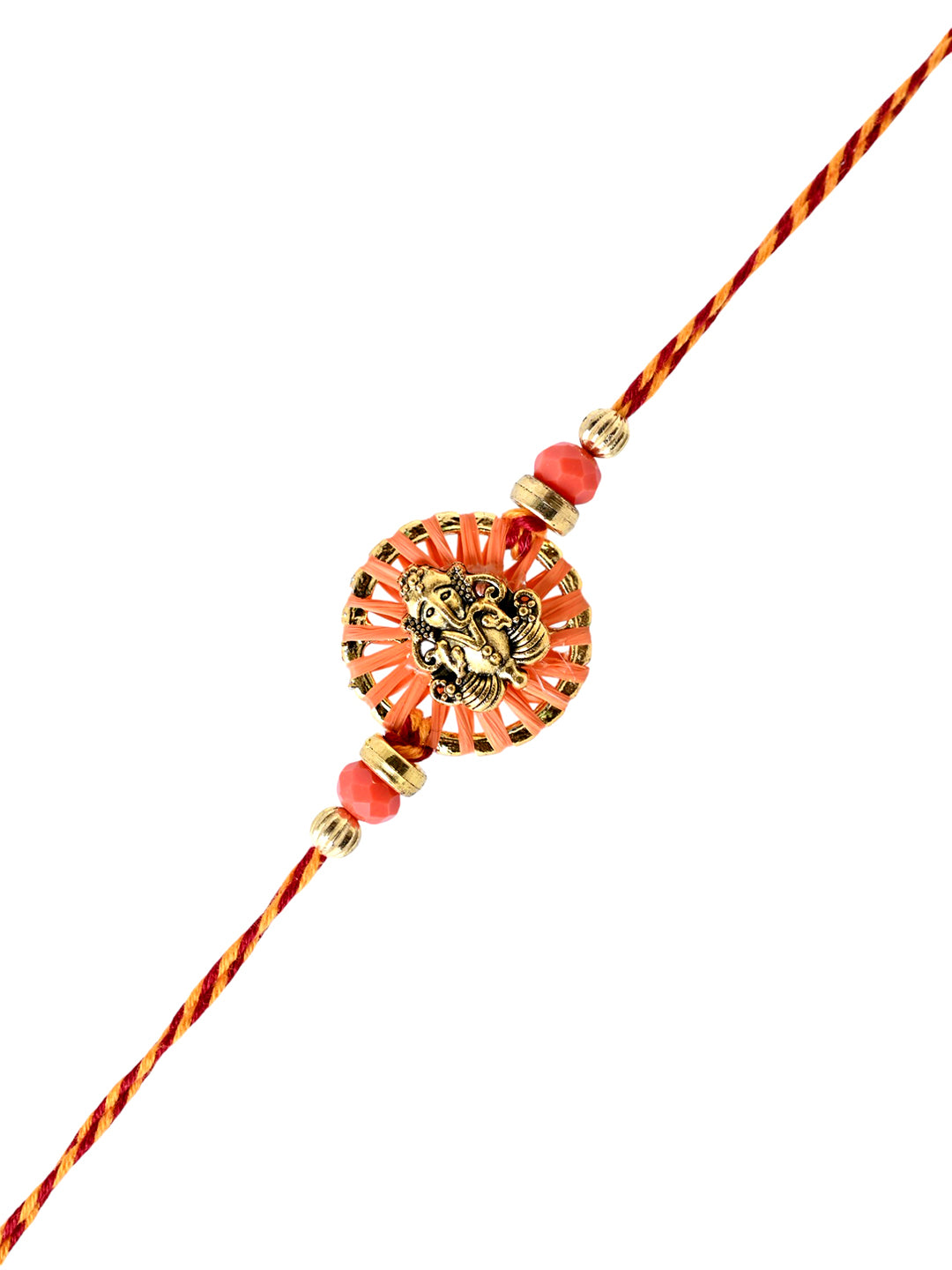 Auspicious Vinayak Rakhi with Circular Charm and Festive Detailing