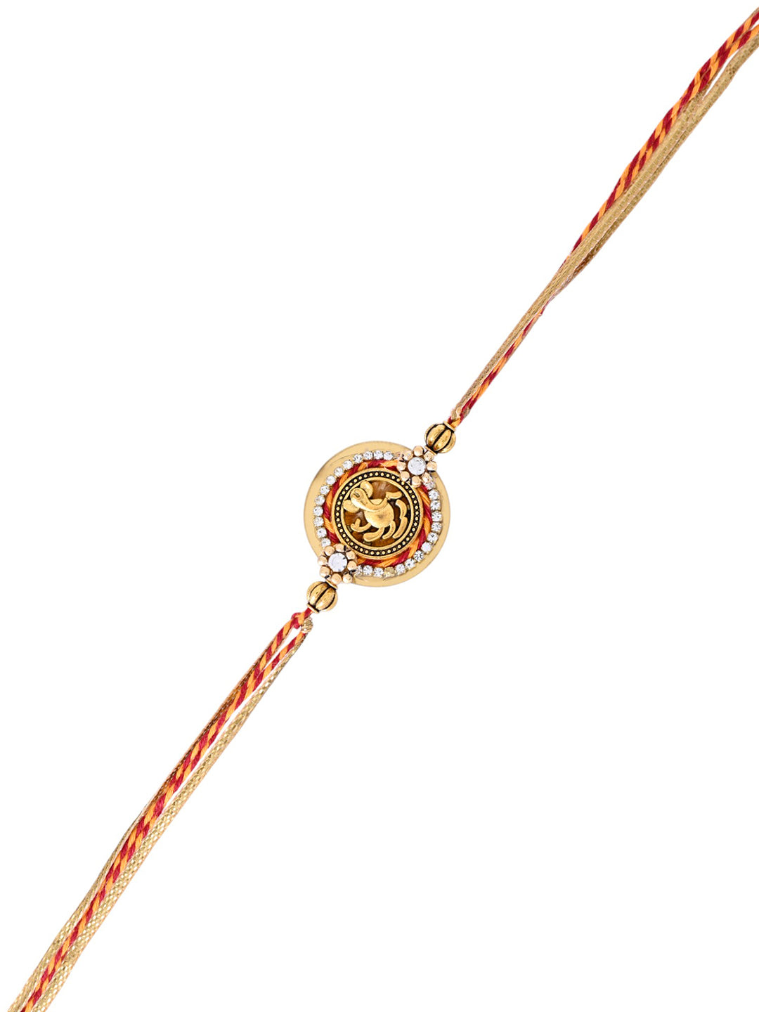 Divine Vighnaharta Rakhi with Circular Stone Frame