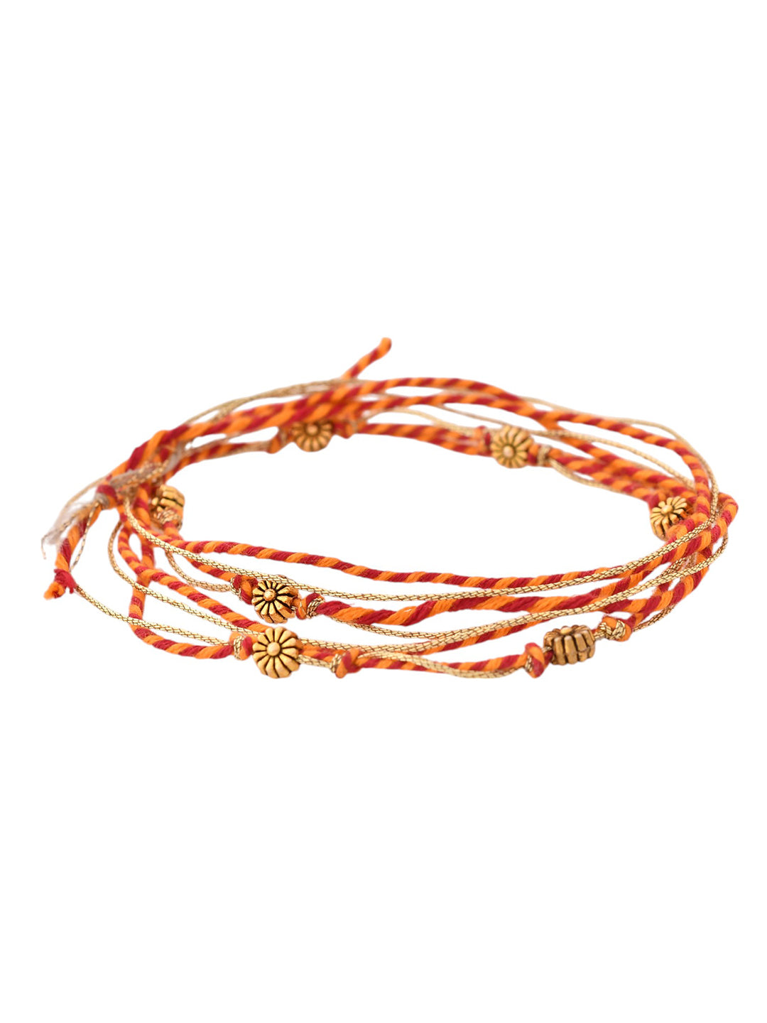 Vintage Floral Bead Mauli Rakhi