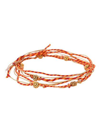 Vintage Floral Bead Mauli Rakhi