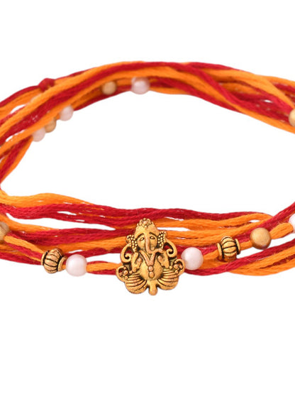 Ganesha Mauli Rakhi with Pearls & Beads