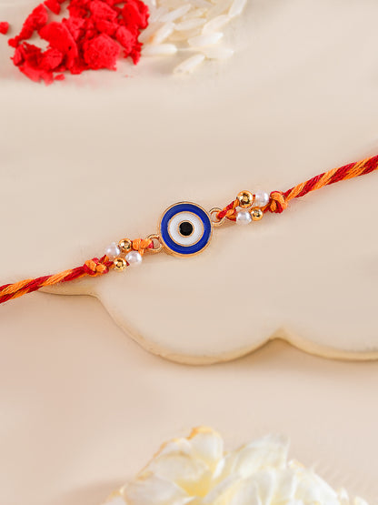 Nazar Raksha Rakhi with Festive Charm and Golden Accents