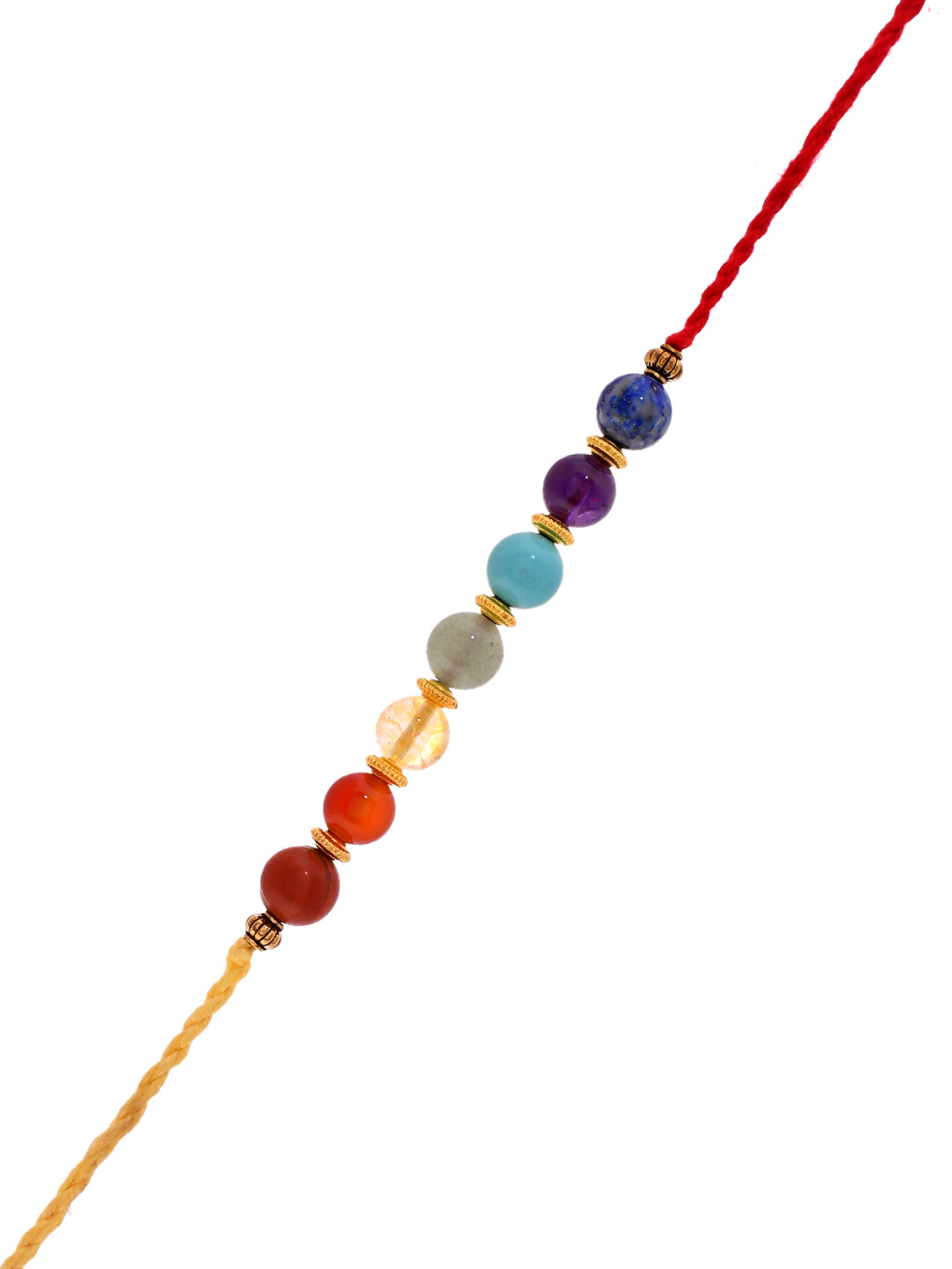 Handcrafted 7 Chakra Healing Stone Rakhi for Bhaiya