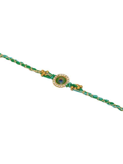 Premium Green Rakhi with Bottle - Raksha Bandhan Gift Set for Brother