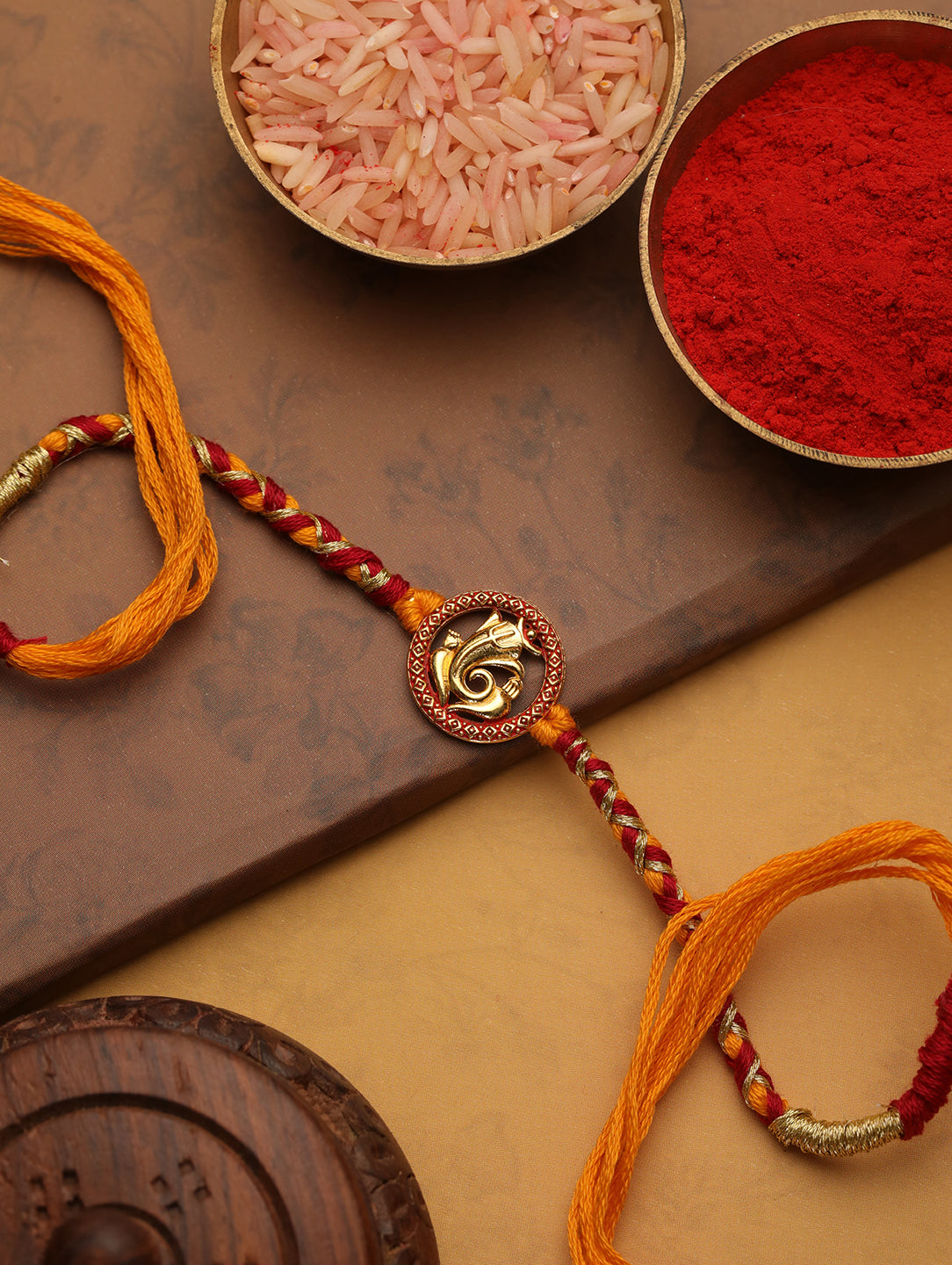 Golden Thread Ganapati Bhaiya Single Bhaiya Rakhi
