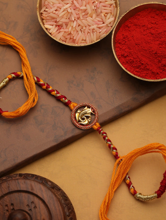 Golden Thread Ganapati Bhaiya Single Bhaiya Rakhi