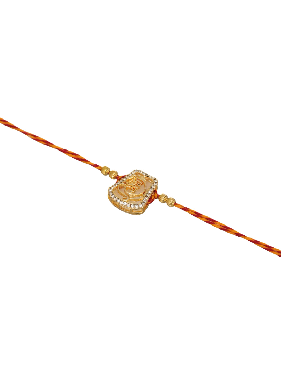 Orange Stone Ganpati Bhaiya Single Bhaiya Rakhi