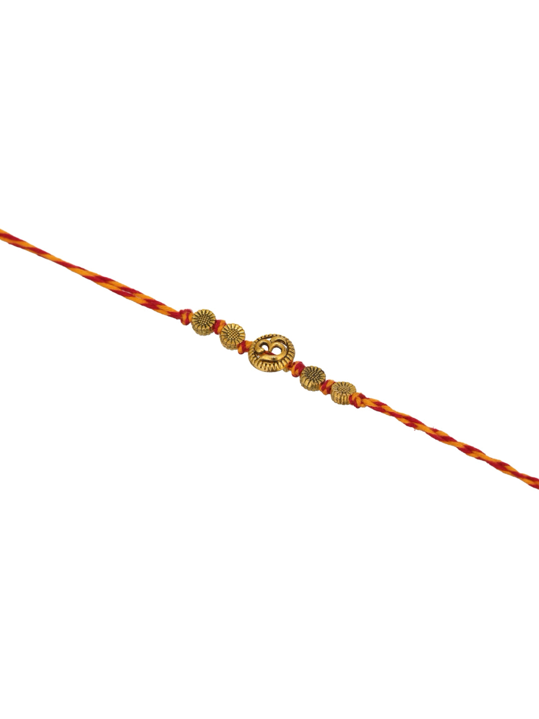 Orange Beads Om Bhaiya Single Bhaiya Rakhi