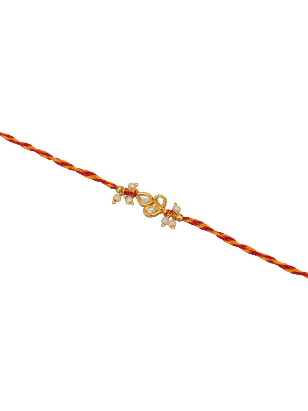 Orange Stone Floral Bhaiya Single Bhaiya Rakhi
