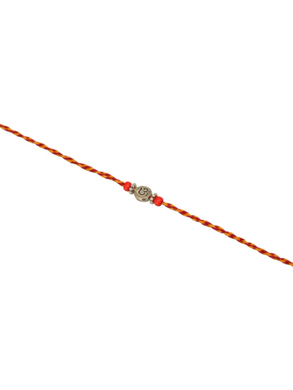 Silver Beads Om Bhaiya Single Bhaiya Rakhi