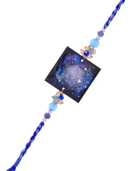 Galaxy Theme Resin Rakhi with Cosmic Swirl Design