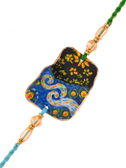 Ocean & Sky Painting Rectangle shaped Single Rakhi