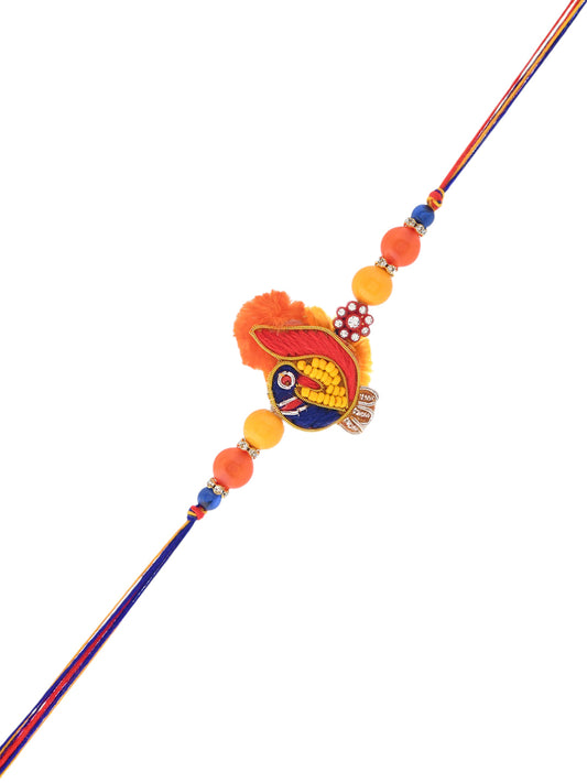 Red Orange Beaded Rakhi