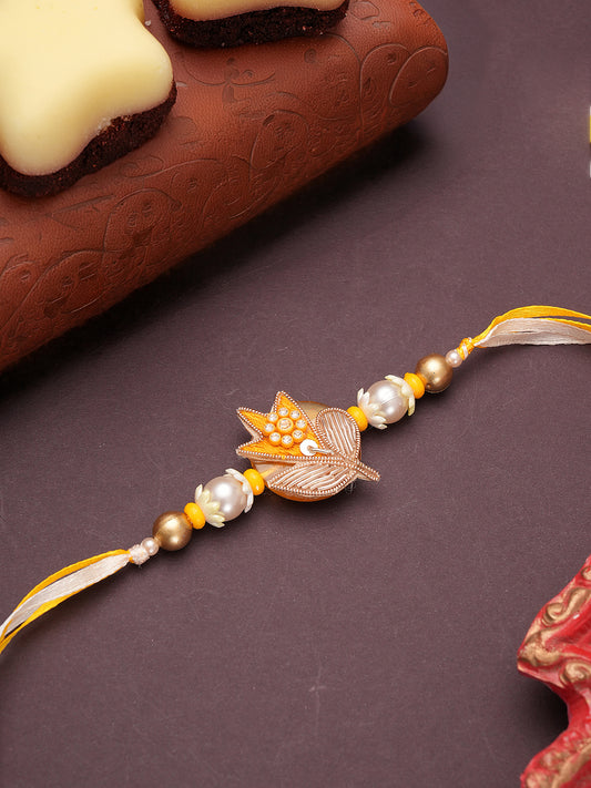 Brown Pearl Elegance Rakhi
