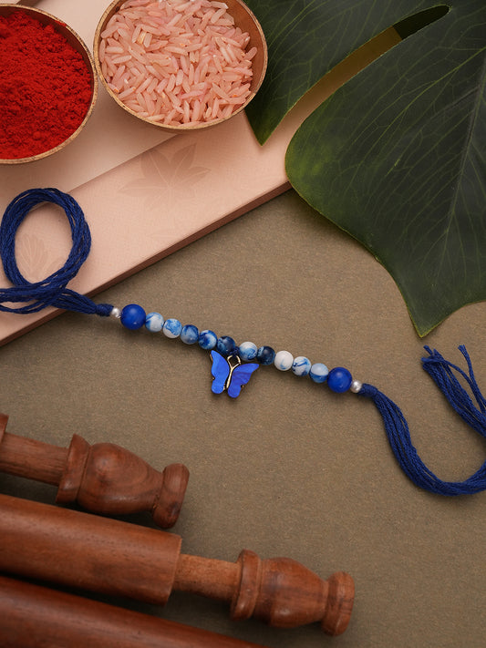 Blue Butterfly Charm Rakhi