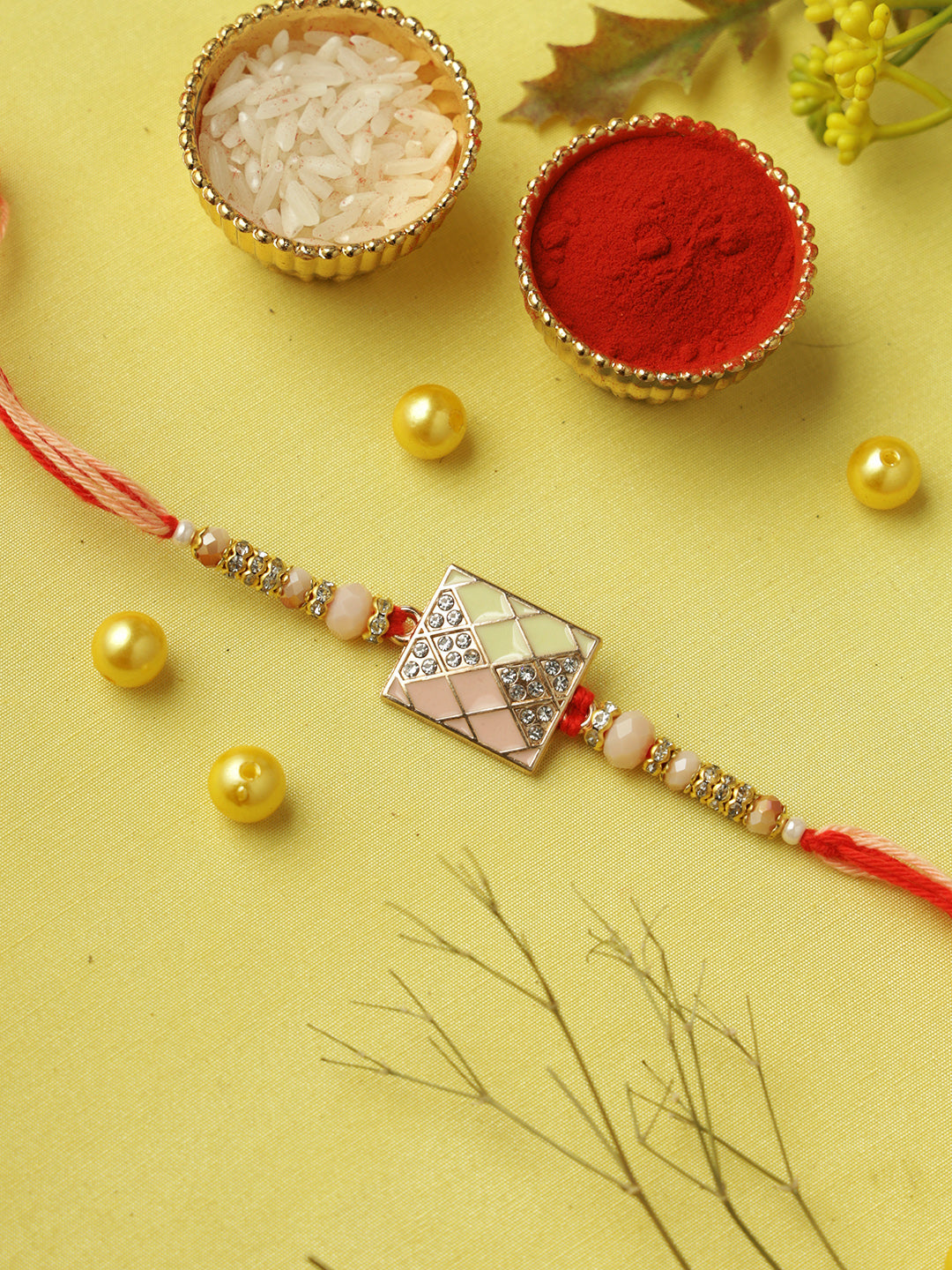 Pastel Mosaic Beaded Rakhi