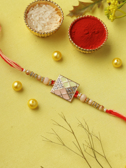 Pastel Mosaic Beaded Rakhi