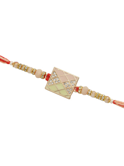 Pastel Mosaic Beaded Rakhi