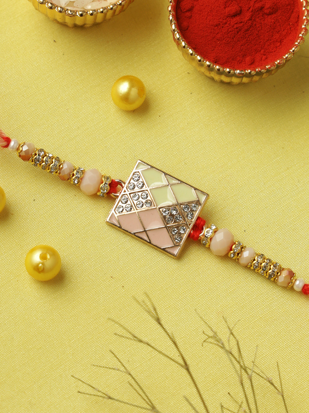 Pastel Mosaic Beaded Rakhi