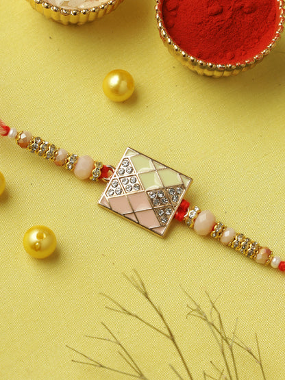 Pastel Mosaic Beaded Rakhi