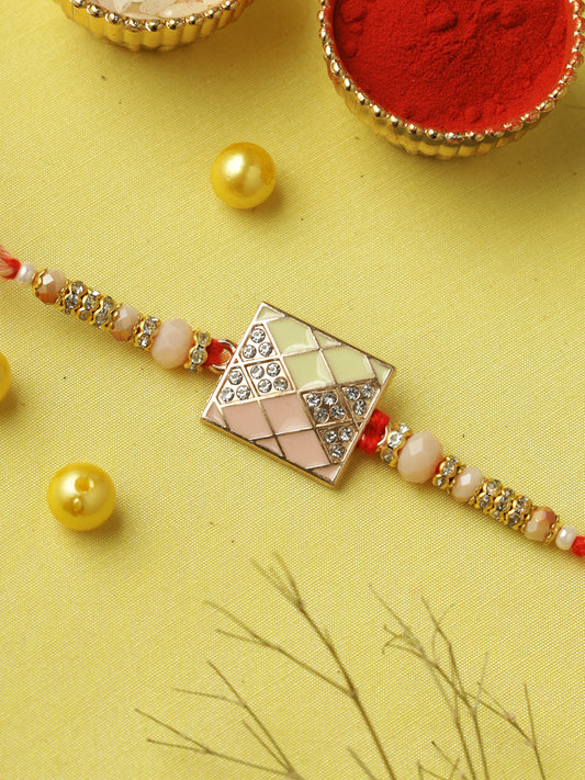 Pastel Mosaic Beaded Rakhi