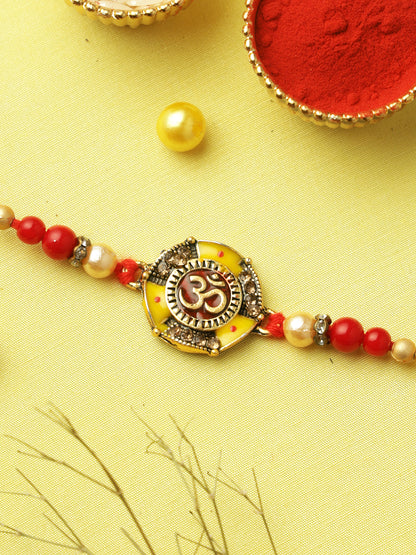 Enameled Om Symbol Rakhi