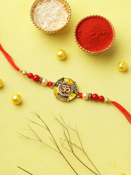 Enameled Om Symbol Rakhi