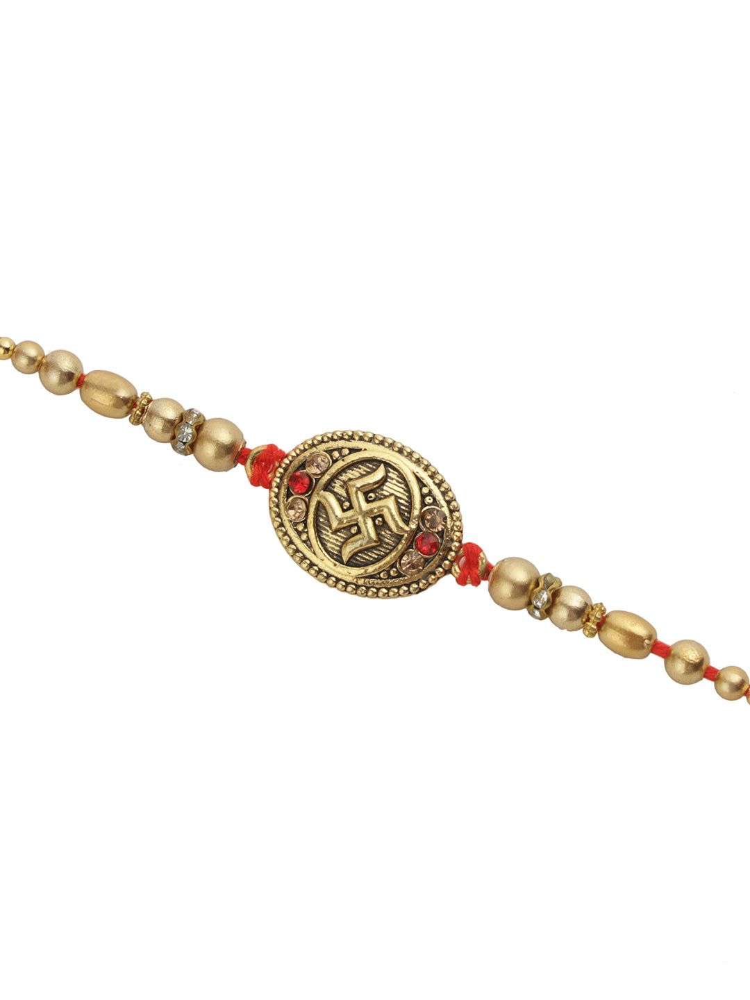 Golden Swastik Pearl Rakhi