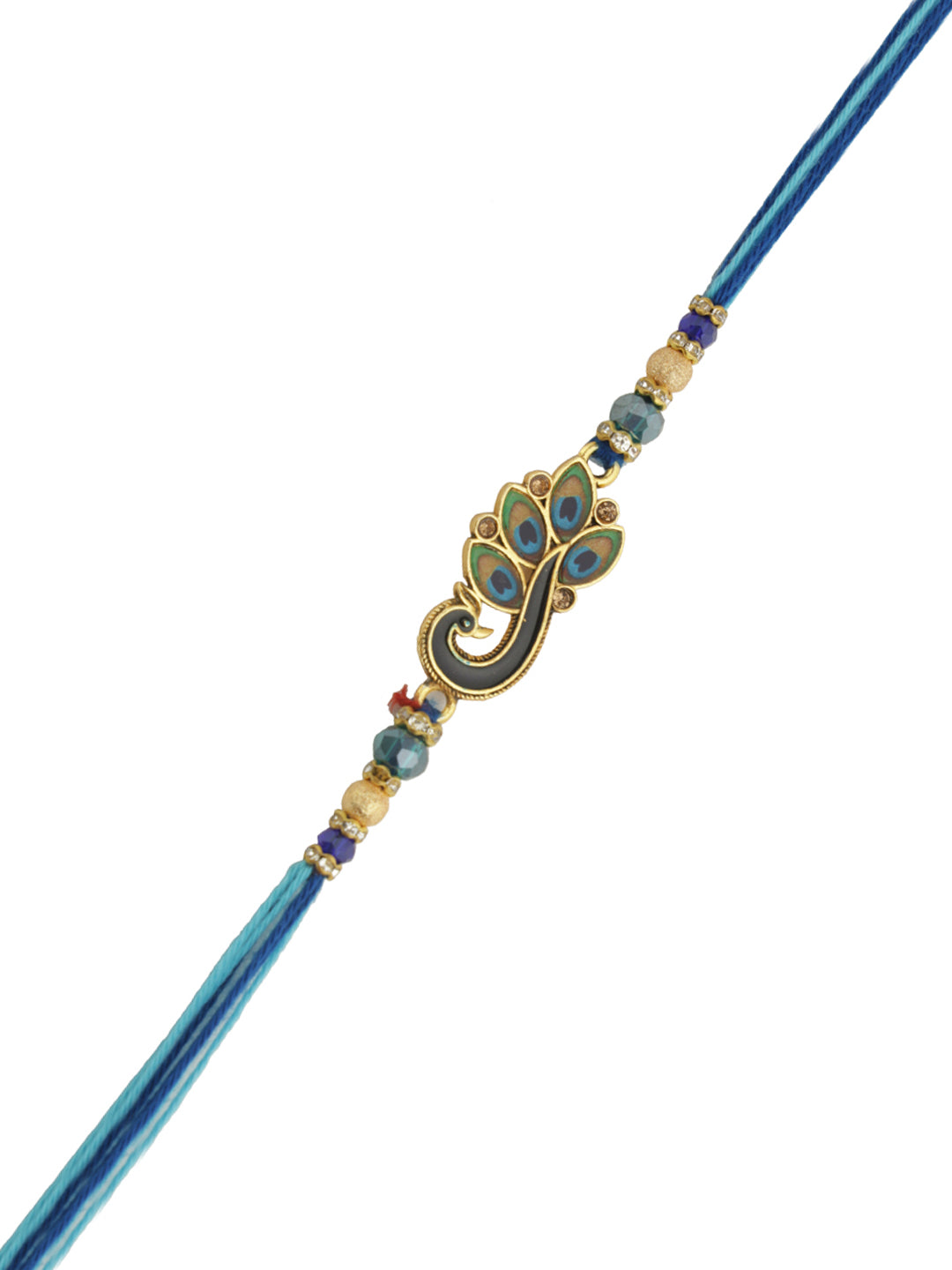 Royal Peacock Feather Beaded Rakhi