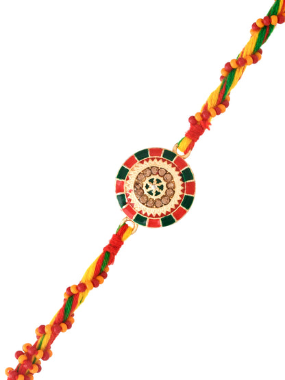 Black & Red Enameled Twisted Rakhi