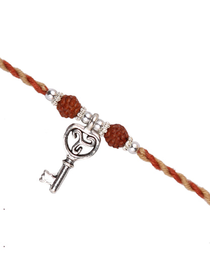 Divine Rudraksh & Lucky Key Charm Single Rakhi