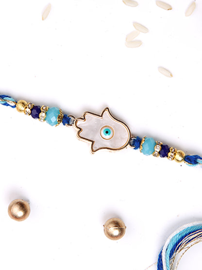 Blue Eye Evil Eye Hamsa Single Rakhi