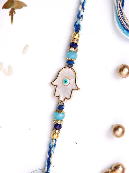 Blue Eye Evil Eye Hamsa Single Rakhi