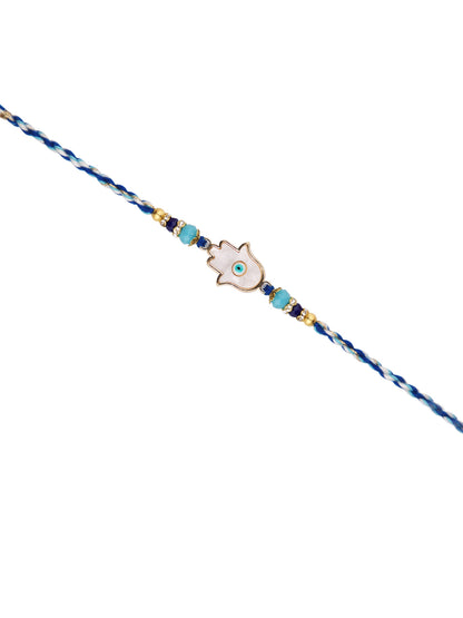 Blue Eye Evil Eye Hamsa Single Rakhi