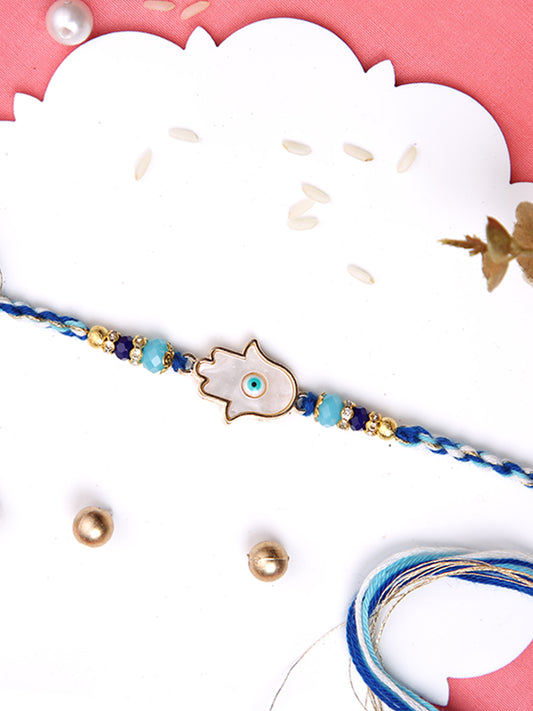 Blue Eye Evil Eye Hamsa Single Rakhi