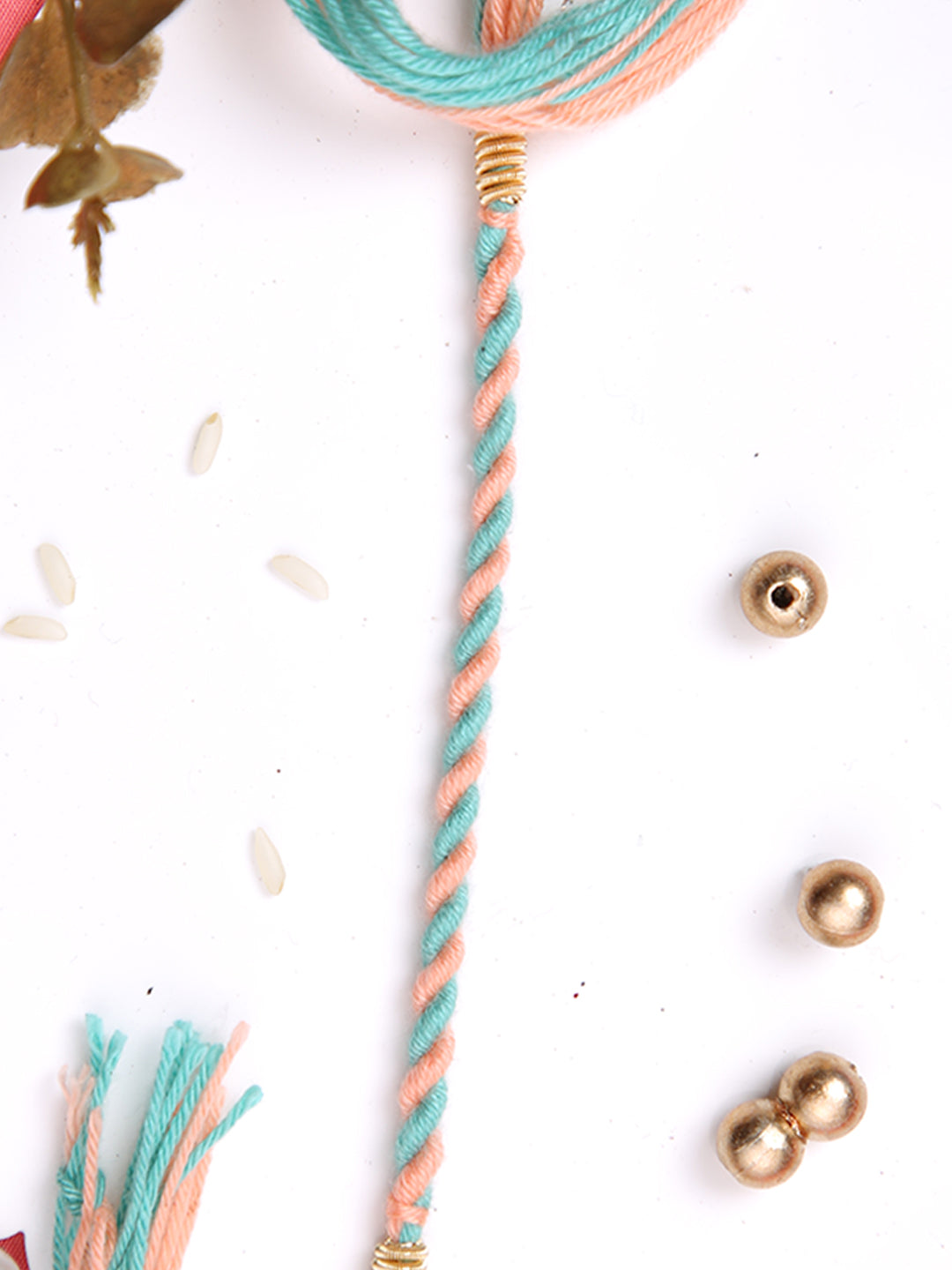 Blue & Peach Twisted Rakhi