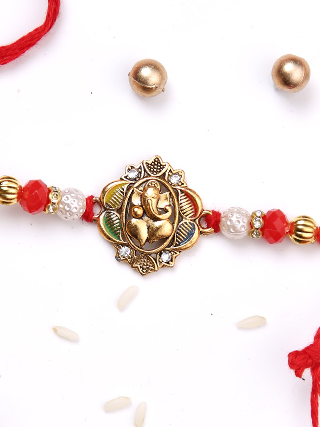 Divine Ganesha Gold & Rakhi Single Rakhi