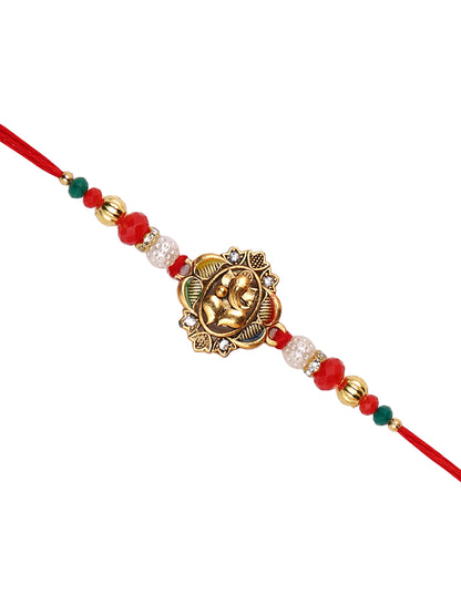 Divine Ganesha Gold & Rakhi Single Rakhi