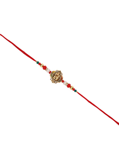 Divine Ganesha Gold & Rakhi Single Rakhi
