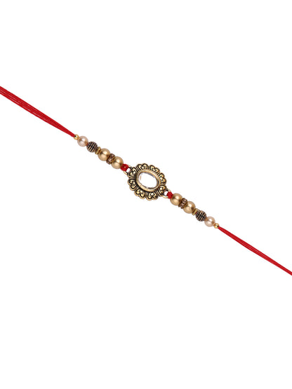Kundan & Heart designed Single Rakhi