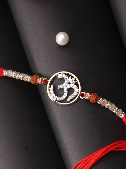 Om Stone Studded Single Rakhi