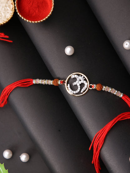 Om Stone Studded Single Rakhi
