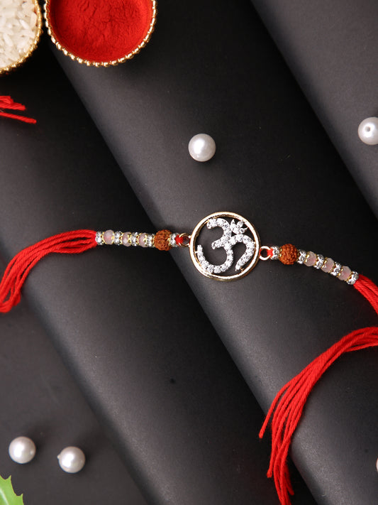 Om Stone Studded Single Rakhi
